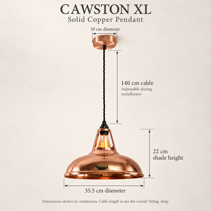 Cawston XL Handspun Solid Copper Coolicon Pendant - 14 Inch | Factory Second