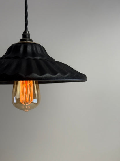 Lenwade - Matt Black Ceramic Shade Light Pendant Odette