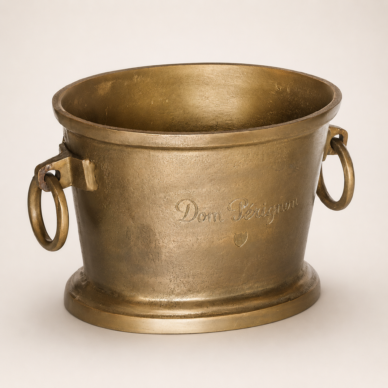 Dom Perignon Antique Brass Engraved Champagne Ice Bucket