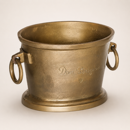 Dom Perignon Antique Brass Engraved Champagne Ice Bucket