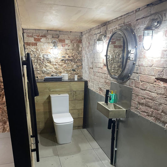 Oversized XL Porthole Mirror Solid Cast Nautical Industrial