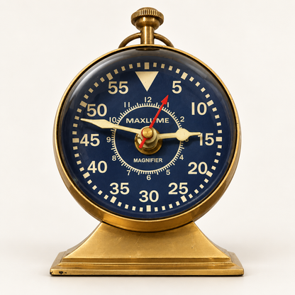 Magnifier Solid Brass Ships Table Clock