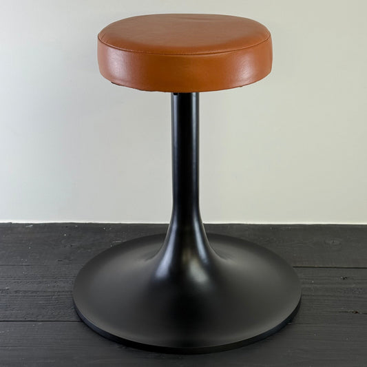 Matt Black Leather Seat 1970s Vintage Inspired Andy Stool Schoolhouse