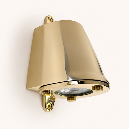 Holt - Solid Brass Mast Down Wall Light - IP54 Outdoor & Bathroom