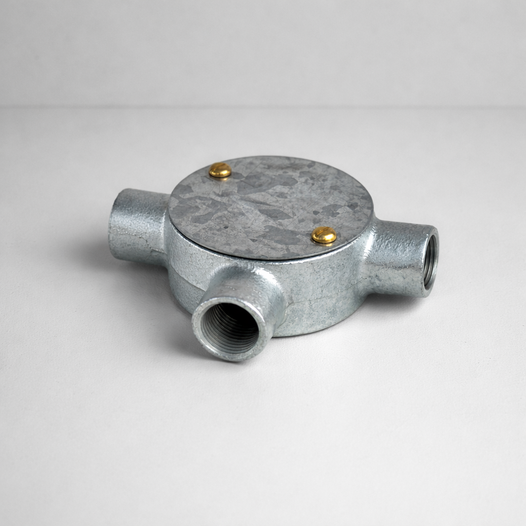 20mm Galvanised Inspection Tee Conduit - Industrial Metal Junction Box