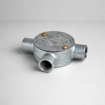 20mm Galvanised Inspection Tee Conduit - Industrial Metal Junction Box