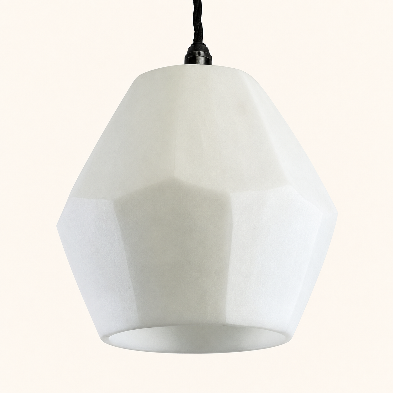 White Opal Geometric Glass Pendant Light