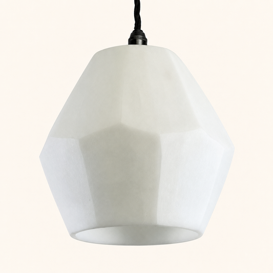 White Opal Geometric Glass Pendant Light