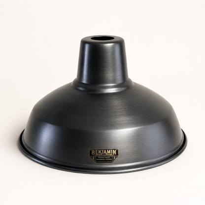 Filby Pewter Grey RLM Reflector Lampshade Pendant Light - 12.5 Inch
