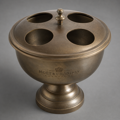 Moët & Chandon Antique Brass 4 Bottle Champagne Cooler | Large Ice Bucket