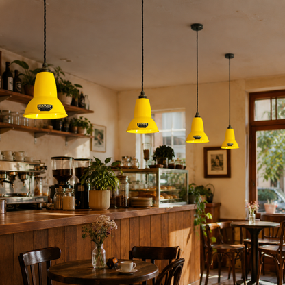 Alby - Summer Yellow Enamel Shade Pendant Light | 6 Inch