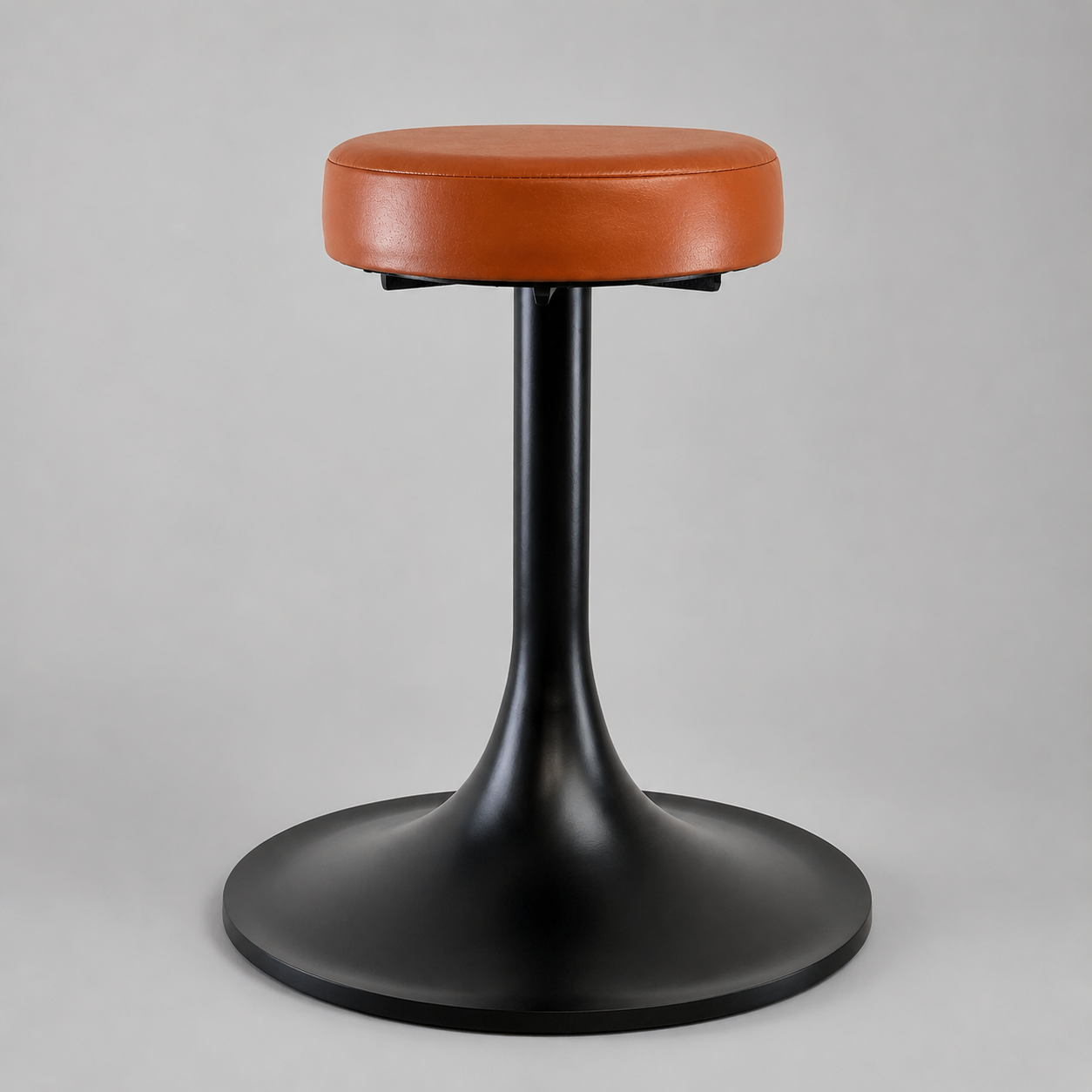 Matt Black Leather Seat 1970s Vintage Inspired Andy Stool Schoolhouse