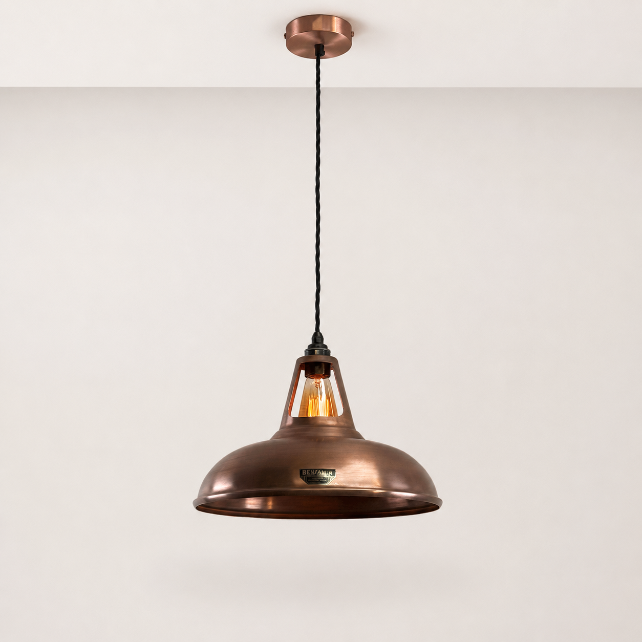 Cawston XL Antique Copper Coolicon Lampshade Pendant Light - 14 Inch