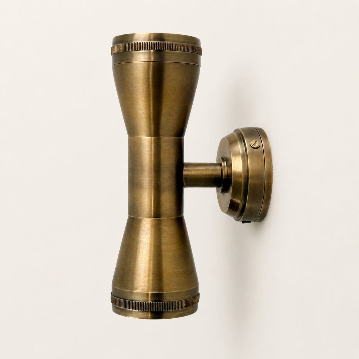 Solid Antique Brass Up & Down Outdoor Wall Light - IP64