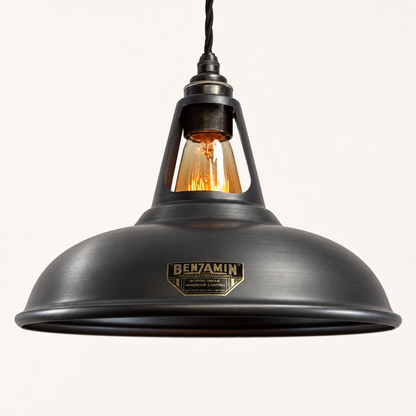 Cawston Pewter Grey Coolicon Lampshade Pendant Light *Factory Second* - 11 Inch