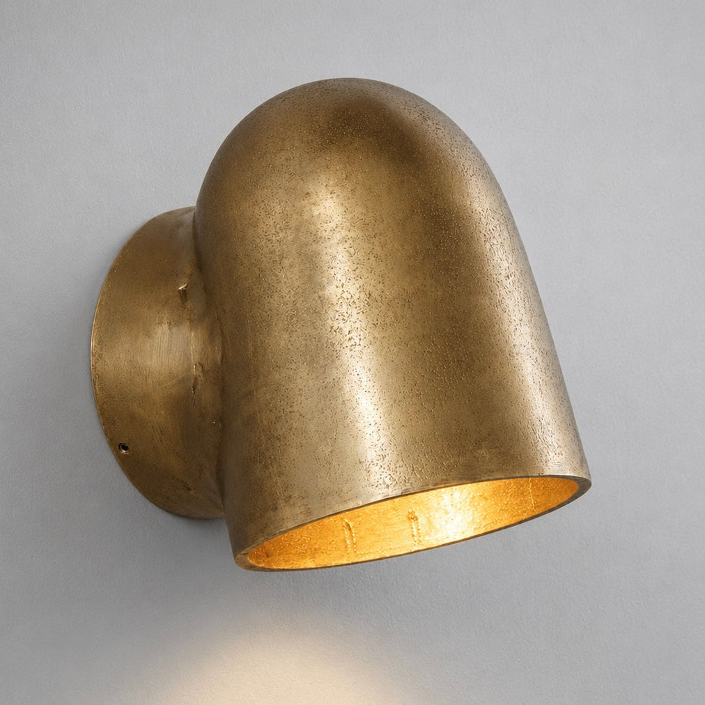 Hopton - Antique Brass Mast Down Wall Light | Nautical Industrial Wall Sconce