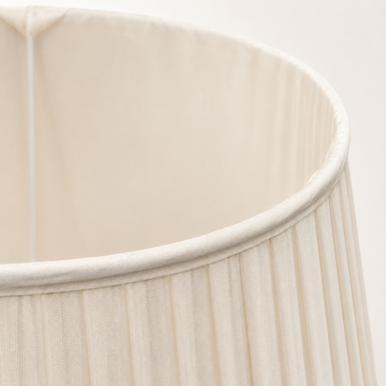 Vintage Ivory Pleated Fabric Empire Lampshade - Classic Traditional Shade
