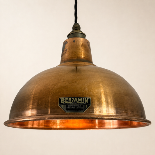 Salthouse Antique Brass Dome Shade Light Pendant - 10 Inch