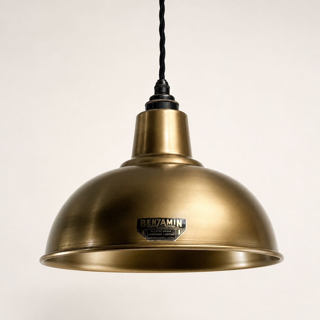 Salthouse Antique Brass Dome Shade Pendant Light - 10 Inch