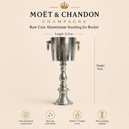 Moët & Chandon Floor Standing Champagne Ice Bucket | Raw Cast Aluminium Wine Cooler