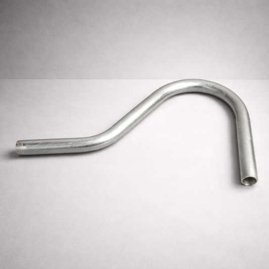 20mm Galvanised Swan Neck Conduit Arm - Threaded Steel