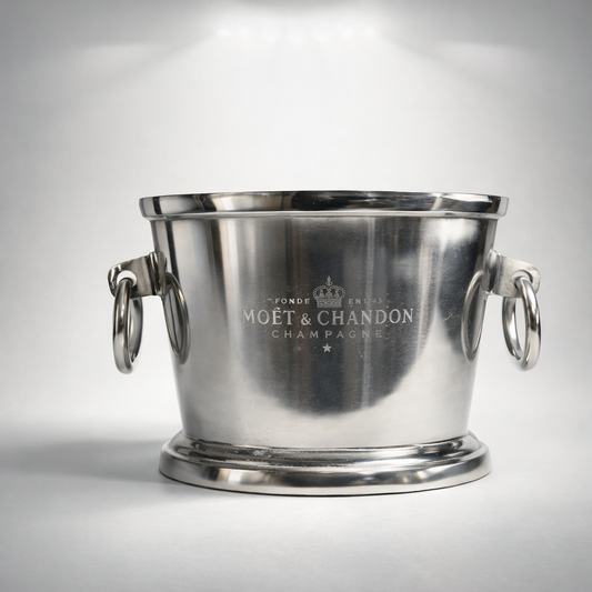 Moët & Chandon Raw Cast Great Gatsby ~ Solid Cast Engraved Champagne Ice Bucket | Wine Cooler