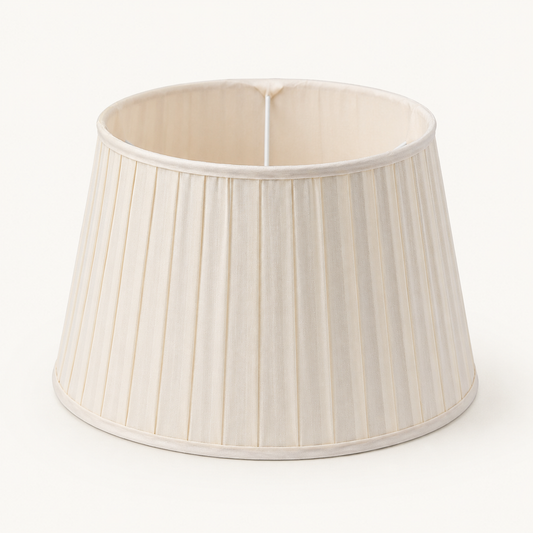 Vintage Ivory Pleated Fabric Empire Lampshade - Classic Traditional Shade