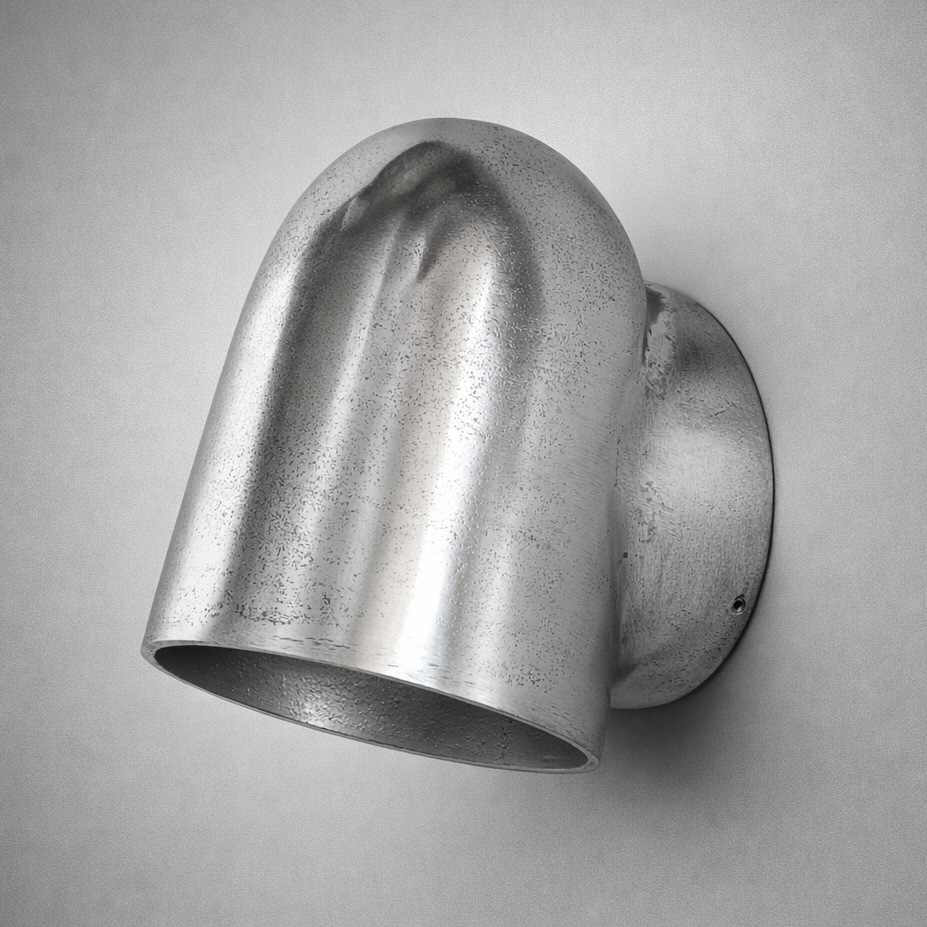 Hopton ~ Pewter Mast Down Light Solid Cast Wall Sconce