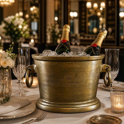 Moët & Chandon Antique Brass Champagne Ice Bucket | Great Gatsby Wine Cooler