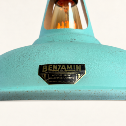 Cawston - Copper Verdigris Patina Finish Slotted Lampshade Pendant Ceiling Light *Factory Second* - 11 Inch