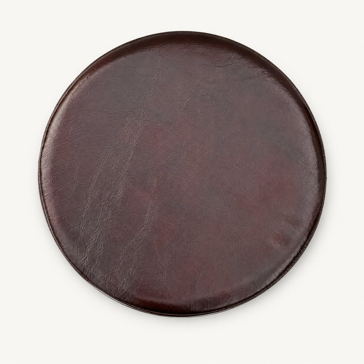 Oxblood Genuine Leather Round Bar Stool Replacement Seat - 31cm
