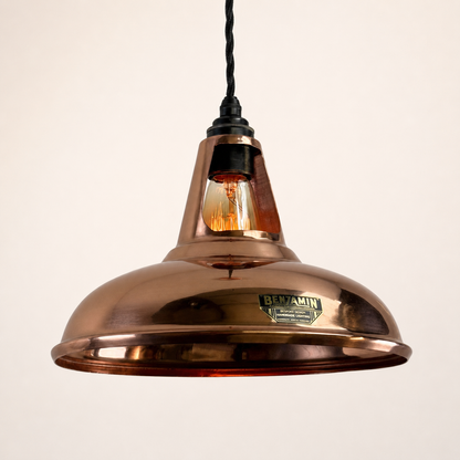 Cawston Solid Copper Coolicon Lampshade Pendant Light - 11 Inch