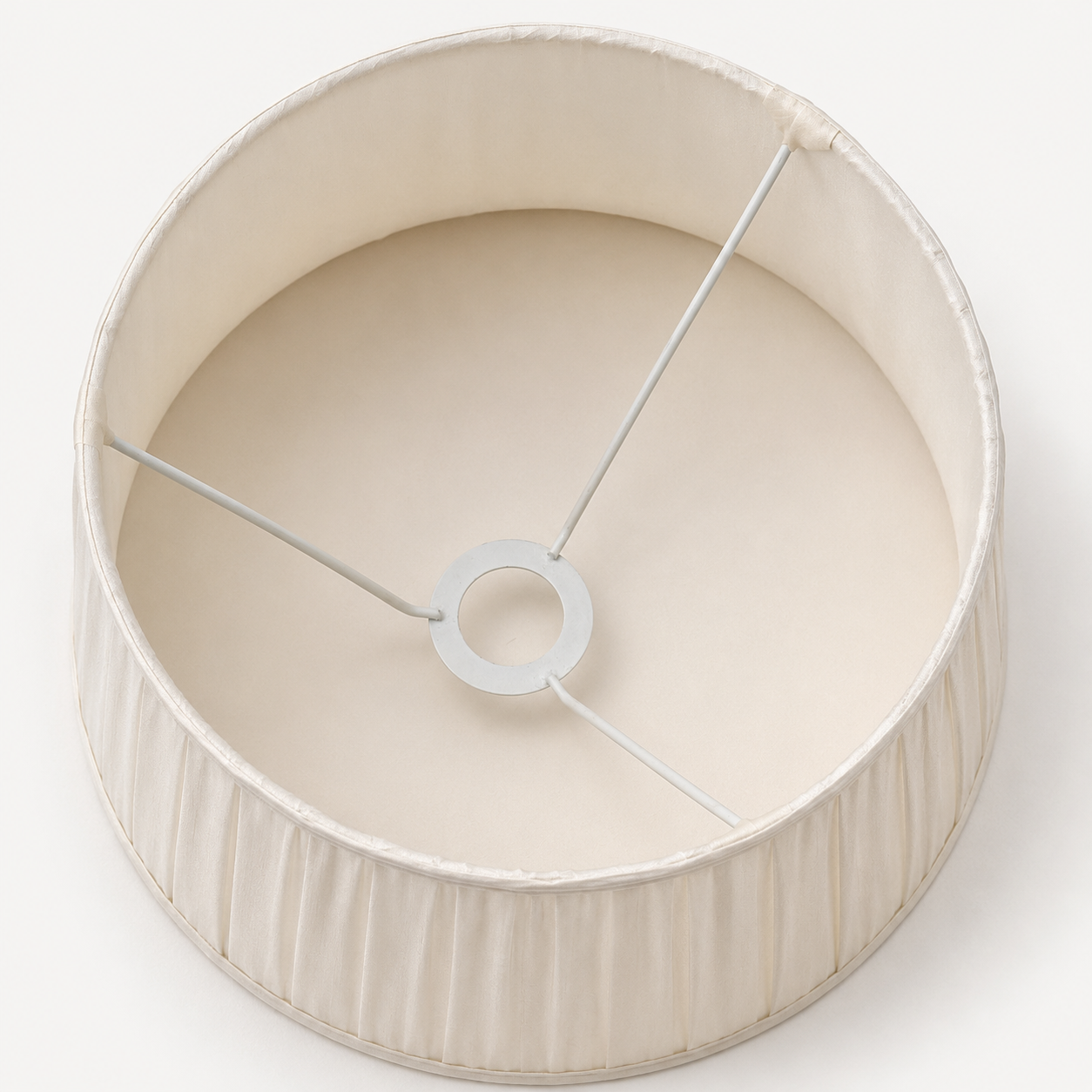 Vintage Ivory Pleated Fabric Empire Lampshade - Classic Traditional Shade