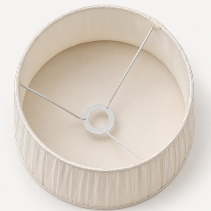Vintage Ivory Pleated Fabric Empire Lampshade - Classic Traditional Shade