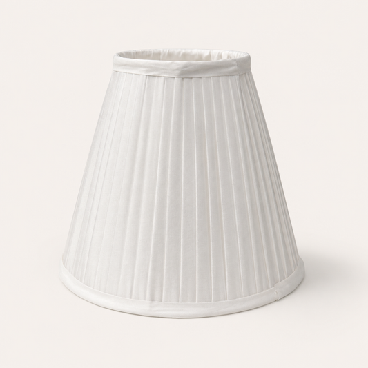 White Pleated Lampshade - 19cm Table & Wall Light Shade