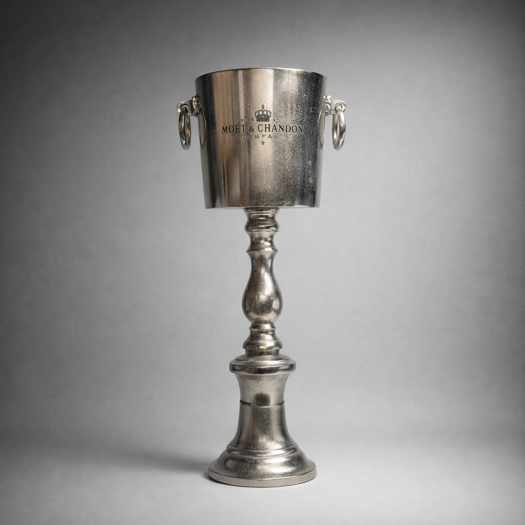 Moët & Chandon Champagne Ice Raw Cast Bucket Stand - Vintage Style Floor Standing Cooler Pedestal