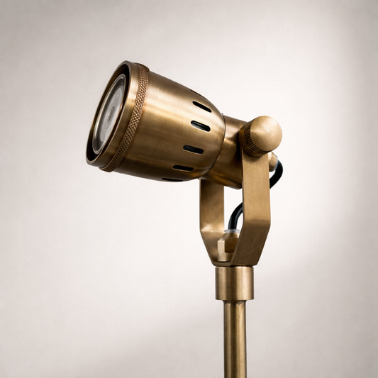 Solid Brass Adjustable Clamp Desk Lamp · Articulated Industrial Spotlight