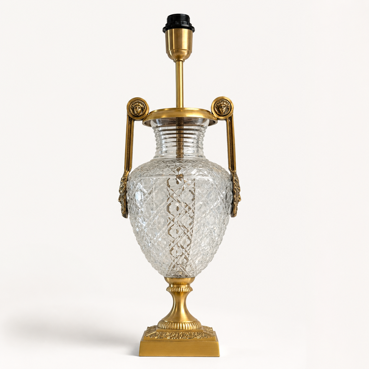 Solid Brass & Glass Table Lamp Vintage Style | Bedroom | Bedside Reading Light
