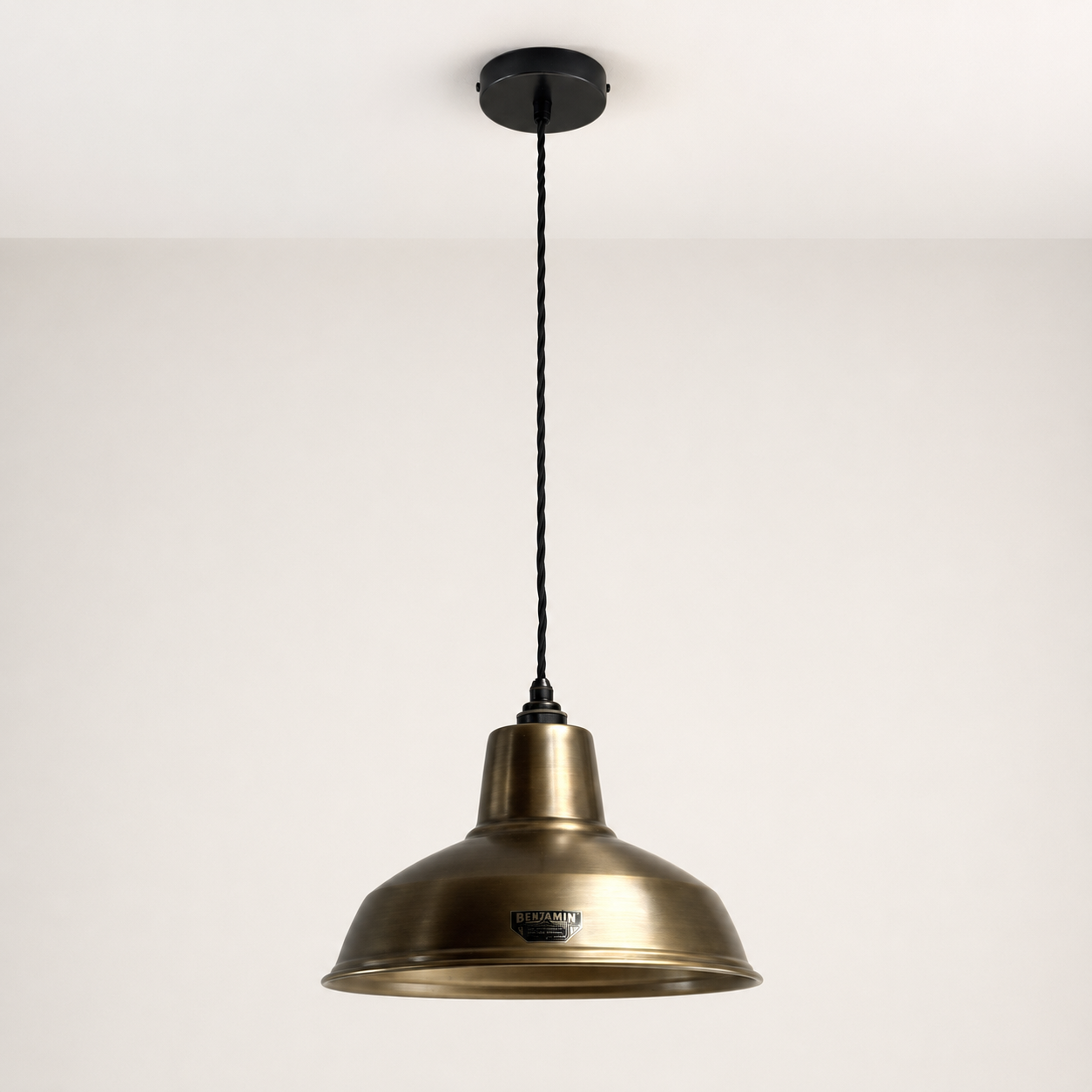 Filby Antique Brass RLM Lampshade Pendant Light - 12.5 Inch