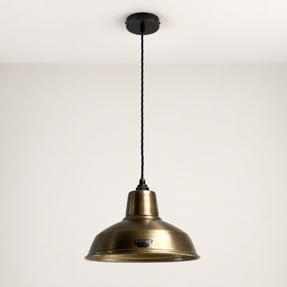 Filby Antique Brass RLM Lampshade Pendant Light - 12.5 Inch