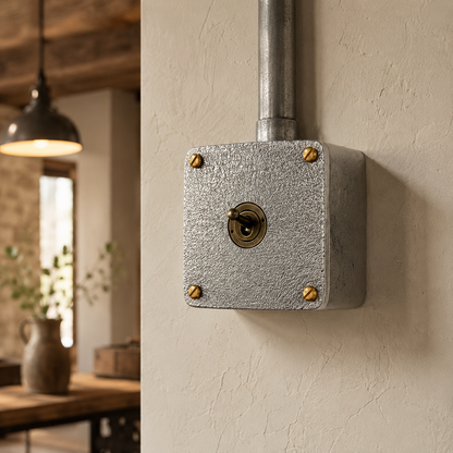 Single Gang 2 Way Surface Mounted Conduit Toggle Light Switch | Solid Cast Metal