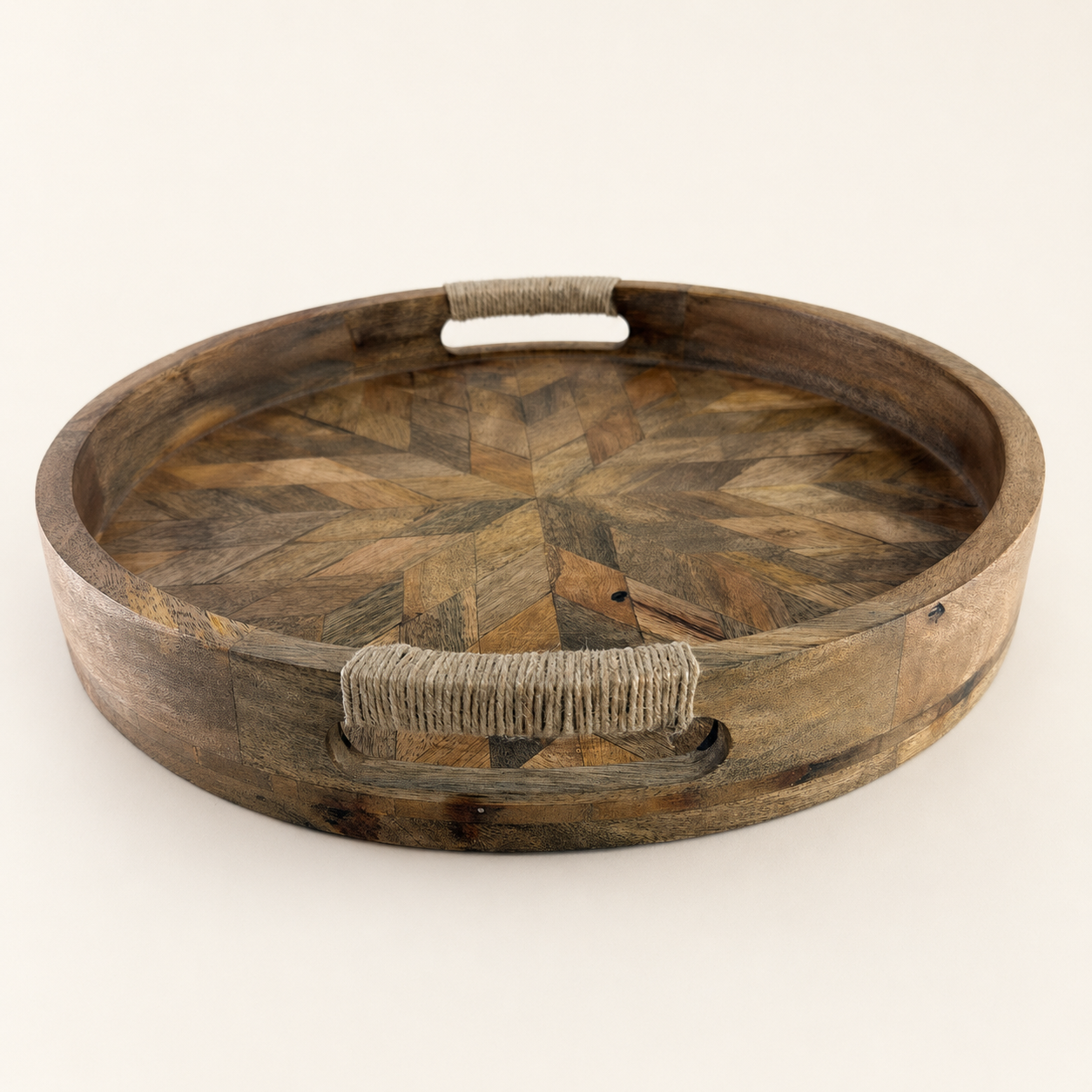 Moët & Chandon Wooden Champagne Round Serving Patchwork Tray | 37cm