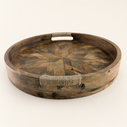 Moët & Chandon Wooden Champagne Round Serving Patchwork Tray | 37cm