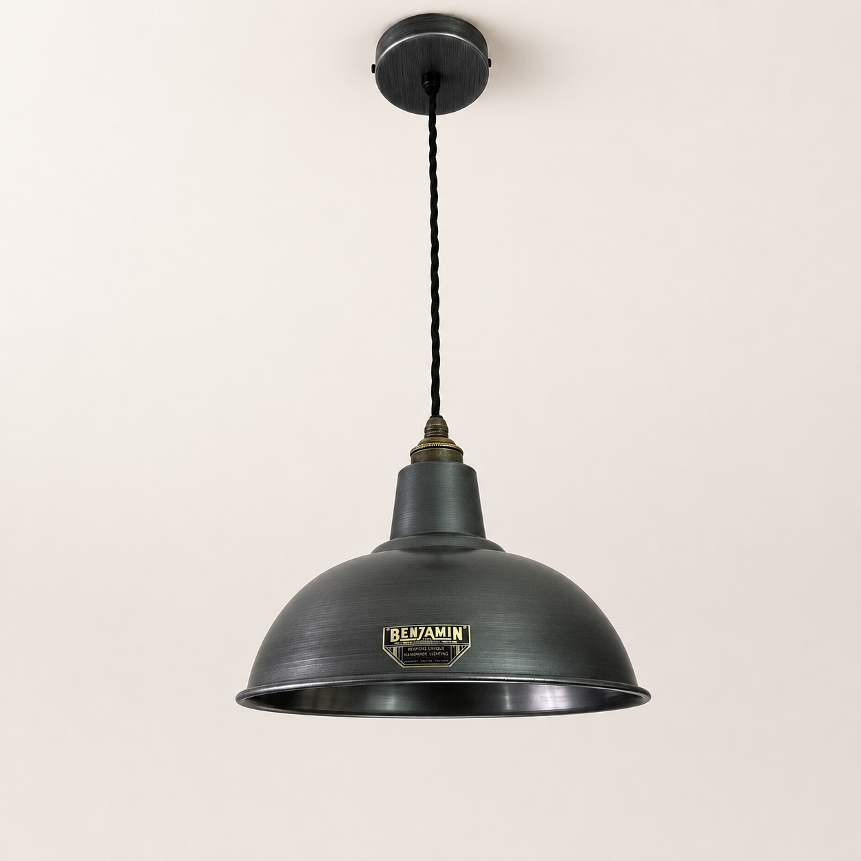 Salthouse Pewter Grey Shade light ceiling pendant 10 Inch
