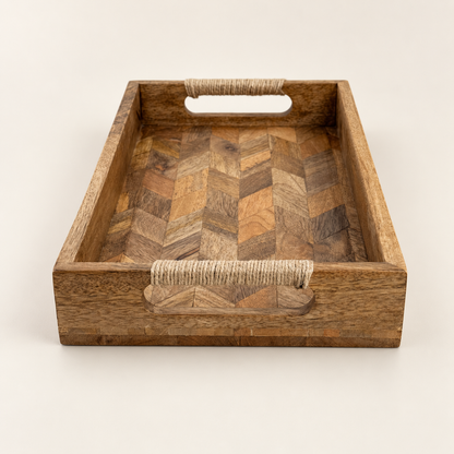 Moët & Chandon Champagne Serving Tray Wooden Patchwork - 35cm