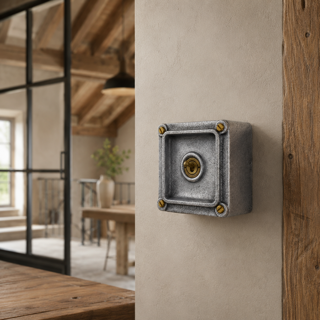 XL Single Gang 2 Way Cast Metal Conduit Toggle Light Switch | Industrial Vintage Style