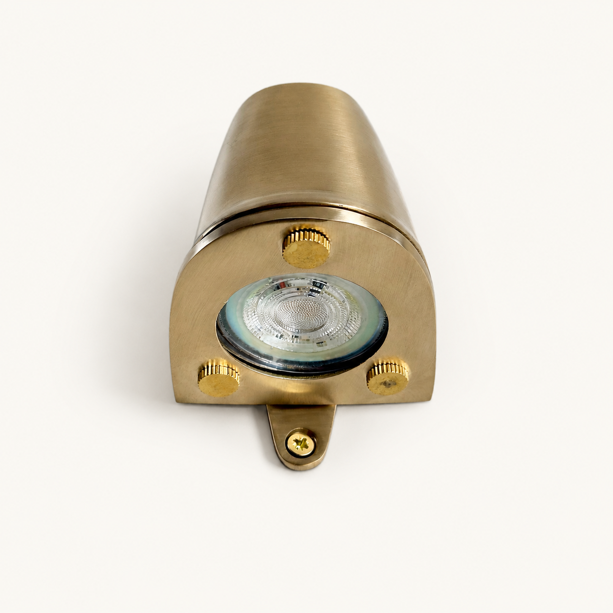Holt - Raw Solid Brass Mast Down Wall Light - IP54 Outdoor & Bathroom