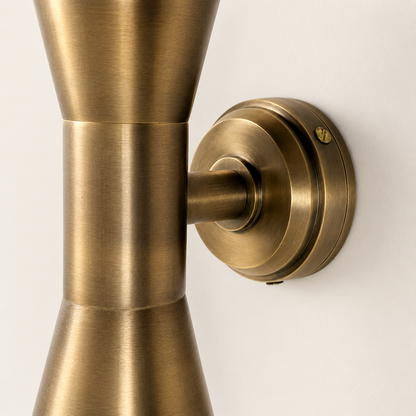 Solid Antique Brass Up & Down Outdoor Wall Light - IP64