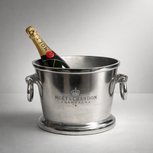 Moët & Chandon Raw Cast Great Gatsby ~ Solid Cast Engraved Champagne Ice Bucket | Wine Cooler