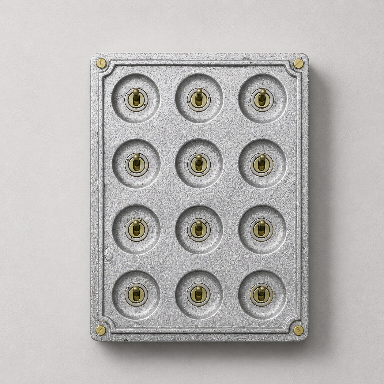 12 Gang 2 Way Solid Cast Metal Conduit Toggle Light Switch | Industrial Vintage Style